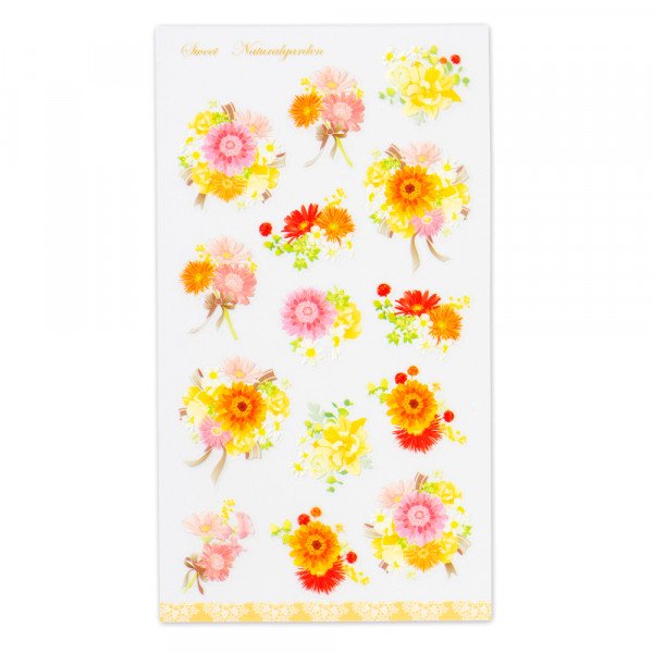 Stickers (Clear/Gerbera Bouquets/L/Sheet Size: H16.5xW9.2cm/SMCol(s): Orange)