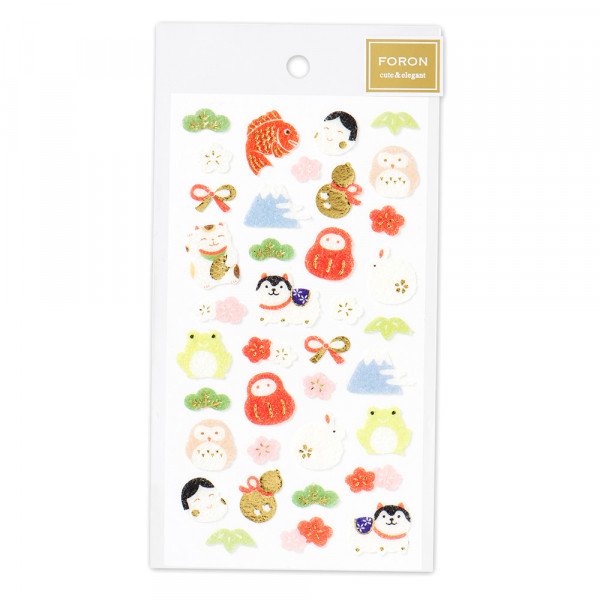 Stickers (Puffy/Japanese Lucky Charms/L/Sheet Size: H16.5xW9cm/SMCol(s): Multicolour)