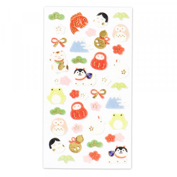 Stickers (Puffy/Japanese Lucky Charms/L/Sheet Size: H16.5xW9cm/SMCol(s): Multicolour)