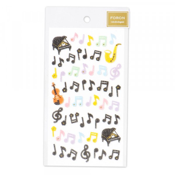 Stickers (Puffy/Music/L/Sheet Size: H16.5xW9cm/SMCol(s): Multicolour)