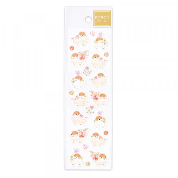 Stickers (Crepe Paper/Yuzen Pattern/Sparrows/Sheet Size: H16.5xW5cm/SMCol(s): Brown,Beige)