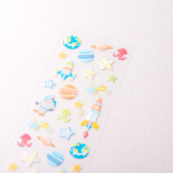 Stickers (Clear/Glitter/Space/Sheet Size: H16.5xW5cm/SMCol(s): Multicolour)
