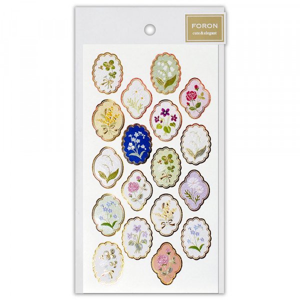 Stickers (Embossed/Antique/Flowers/L/Sheet Size: H16.5xW9cm/SMCol(s): Multicolour)