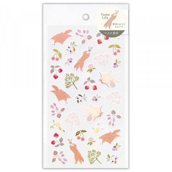 Stickers (Washi Paper/Mountain Life/Japanese Dwarf Flying Squirrel/L/Sheet Size: H16.5xW9cm/SMCol(s): Brown,Green)
