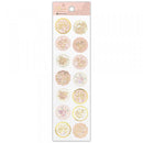 Stickers (Embossed/Roses/Round/Sheet Size: H18.5xW5cm/SMCol(s): Pink,Gold)