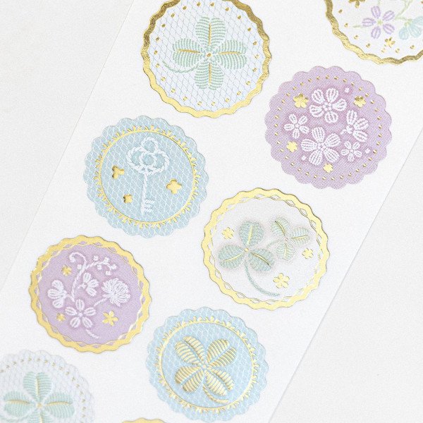 Stickers (Embossed/Clover/Round/Sheet Size: H18.5xW5cm/SMCol(s): Multicolour)