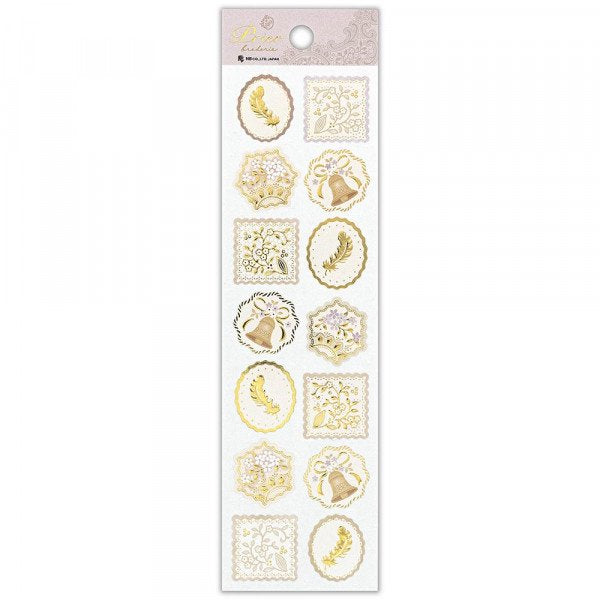 Stickers (Embossed/Feather/Sheet Size: H18.5xW5cm/SMCol(s): Purple,Gold,White)