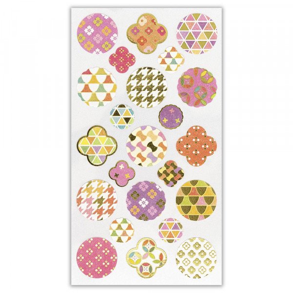 Stickers (Washi Paper/Japanese Style/Modern Patterns/L/Sheet Size: H16.5xW9cm/SMCol(s): Multicolour)