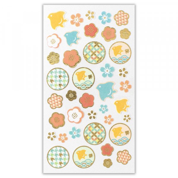 Stickers (Non-Woven Fabric/L/Sheet Size: H16.5xW9cm/SMCol(s): Yellow,Blue,Orange,Gold)