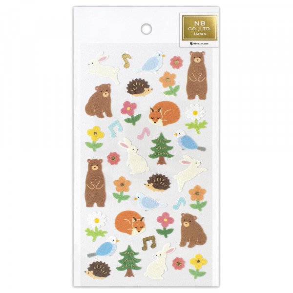 Stickers (Non-Woven Fabric/Forest Animals/L/Sheet Size: H16.5xW9cm/SMCol(s): Multicolour)