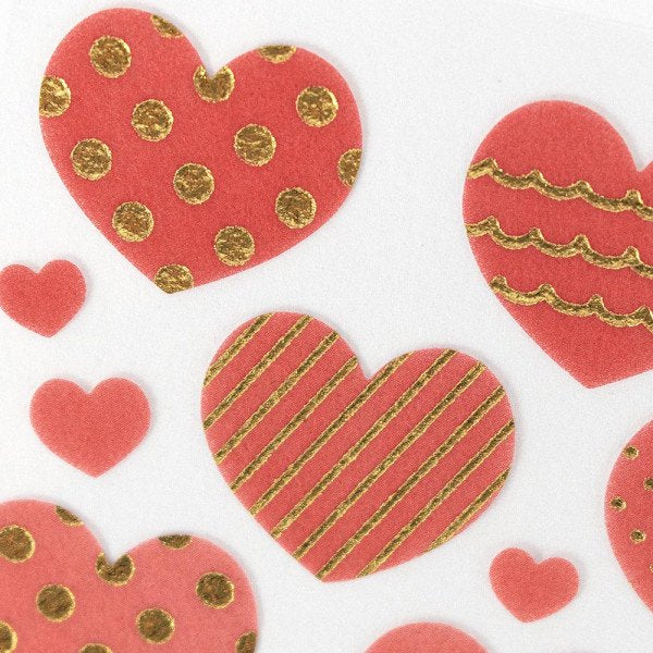 Stickers (Non-Woven Fabric/Hearts/Gradient/L/Sheet Size: H16.5xW9cm/SMCol(s): Red,Pink,White,Gold)