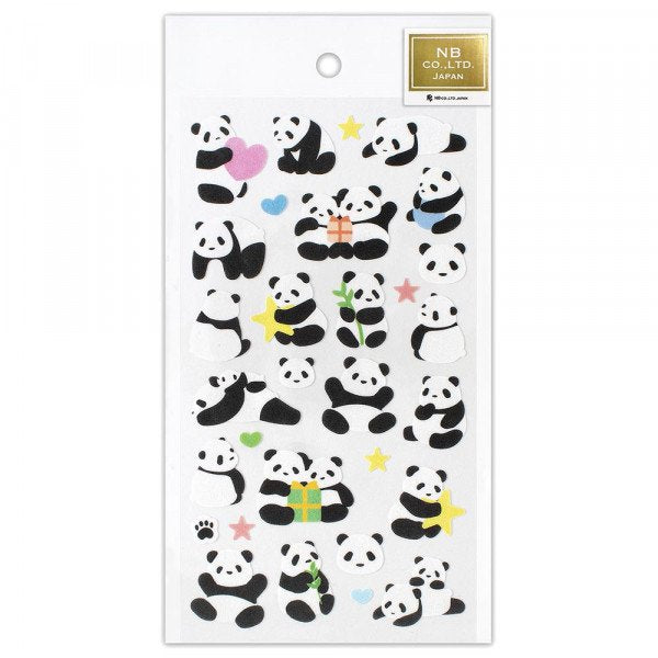 Stickers (Non-Woven Fabric/Pandas/L/Sheet Size: H16.5xW9cm/SMCol(s): Black,White)