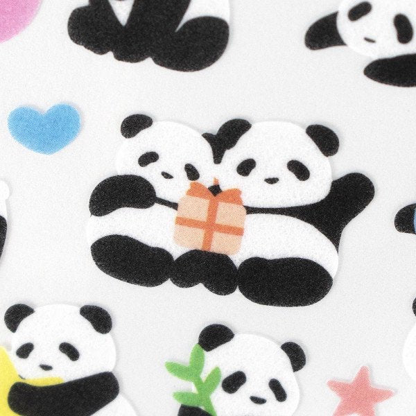 Stickers (Non-Woven Fabric/Pandas/L/Sheet Size: H16.5xW9cm/SMCol(s): Black,White)