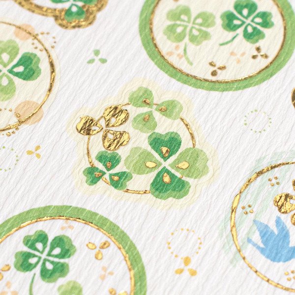 Stickers (Clovers & Birds/L/Sheet Size: H16.5xW9cm/SMCol(s): Green,Gold)