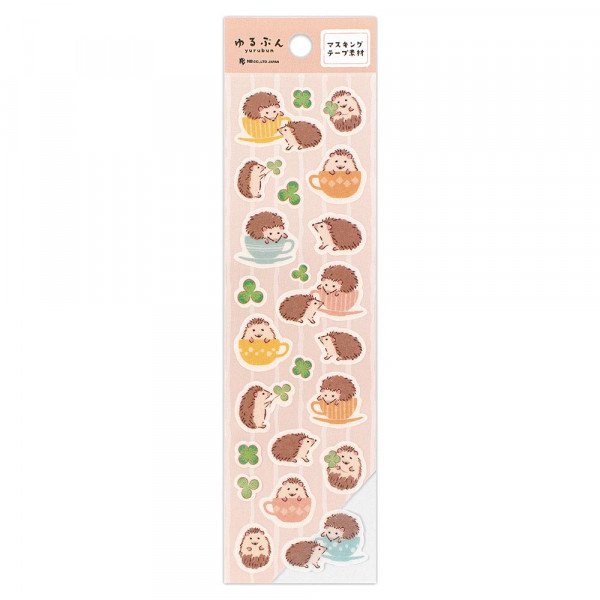 Stickers (Washi Paper/Hedgehogs/Sheet Size: H16.5xW5cm/SMCol(s): Peach)