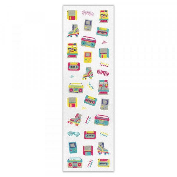 Stickers (Washi Paper/Retro Pop/Sheet Size: H16.5xW5cm/SMCol(s): Teal)