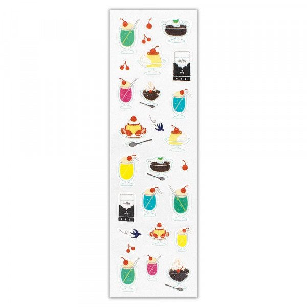 Stickers (Washi Paper/Lovely Café/Sheet Size: H16.5xW5cm/SMCol(s): Blue)