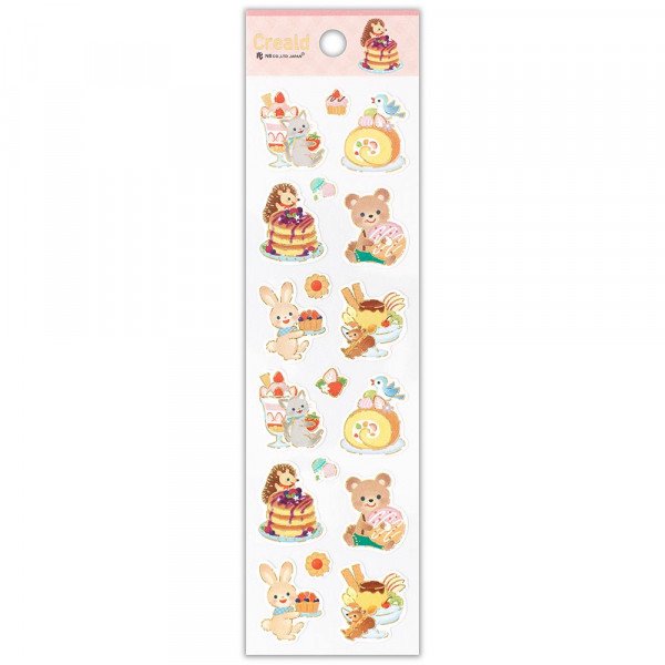 Stickers (Washi Paper/Animals & Sweets/L/Sheet Size: H18.5xW5cm/SMCol(s): Pink)