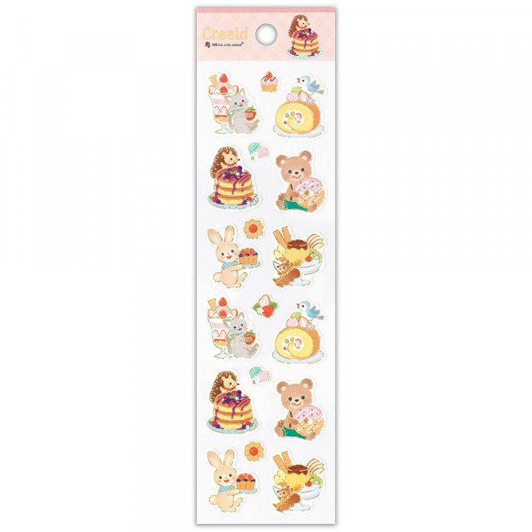 Stickers (Washi Paper/Animals & Sweets/L/Sheet Size: H18.5xW5cm/SMCol(s): Pink)