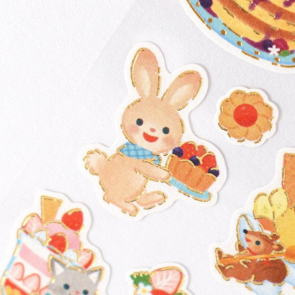 Stickers (Washi Paper/Animals & Sweets/L/Sheet Size: H18.5xW5cm/SMCol(s): Pink)