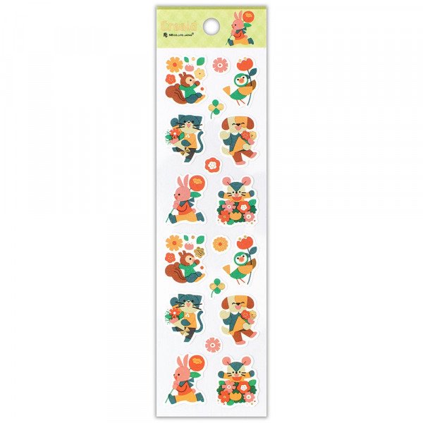 Stickers (Washi Paper/Animals & Flower/L/Sheet Size: H18.5xW5cm/SMCol(s): Green)