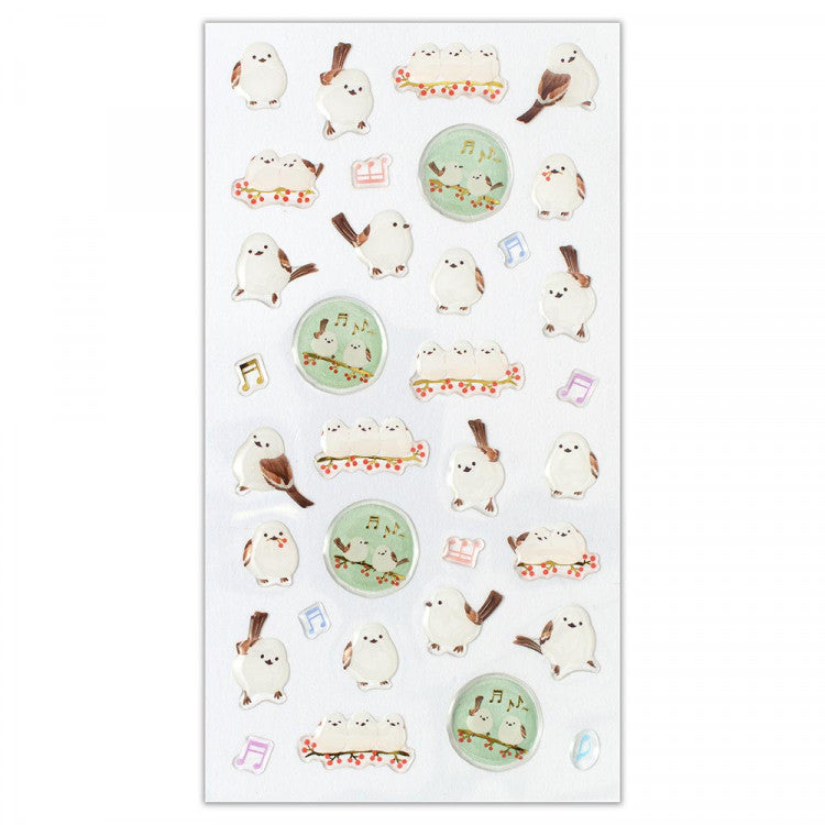 Stickers (Resin/Long-Tailed Tits/L/Sheet Size: H16.5xW9cm/SMCol(s): Green,Yellow,White)