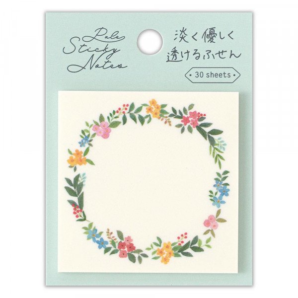Sticky Notes (Flower Wreath/5.7x5.7cm (30 Sheets)/SMCol(s): Teal,White)