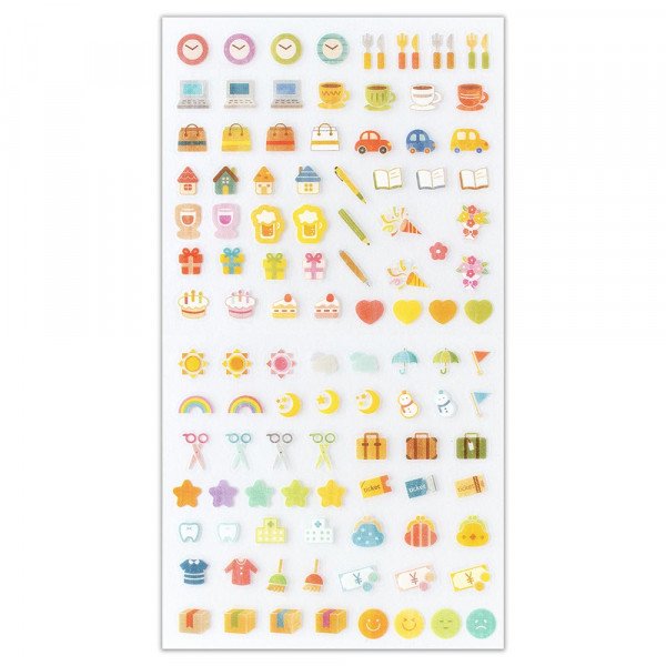 Stickers (Big/For Planner/Daily Life/Sheet: 16.5x9cm/SMCol(s): Multicolour)
