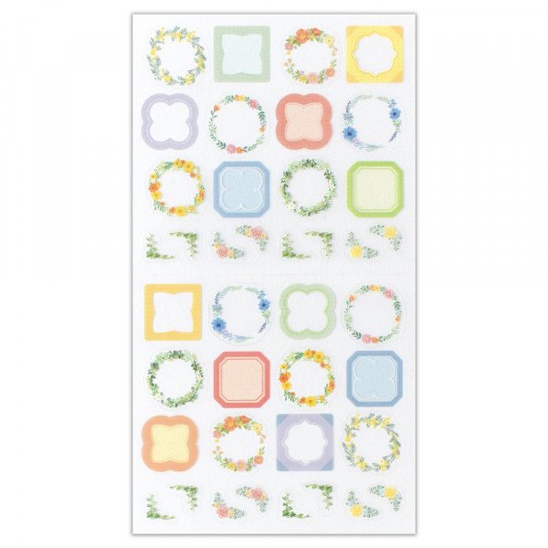 Stickers (Big/For Planner/Botanical Frame/Sheet: 16.5x9cm/SMCol(s): Multicolour)