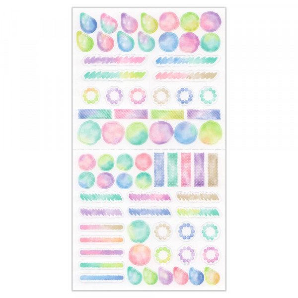 Stickers (Big/For Planner/Watercolour/Sheet: 16.5x9cm/SMCol(s): Multicolour)
