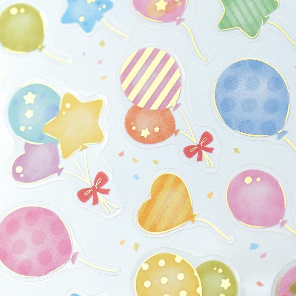 Stickers (Clear/Big/Foil Stamping/Balloon/Sheet: 16.5x9cm/SMCol(s): Multicolour)