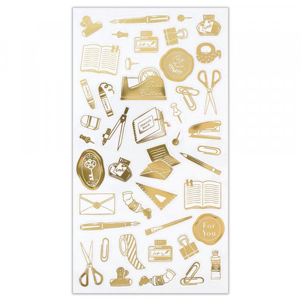 Stickers (Clear/Big/Foil Stamping/Stationery/Sheet: 16.5x9cm/SMCol(s): Beige)