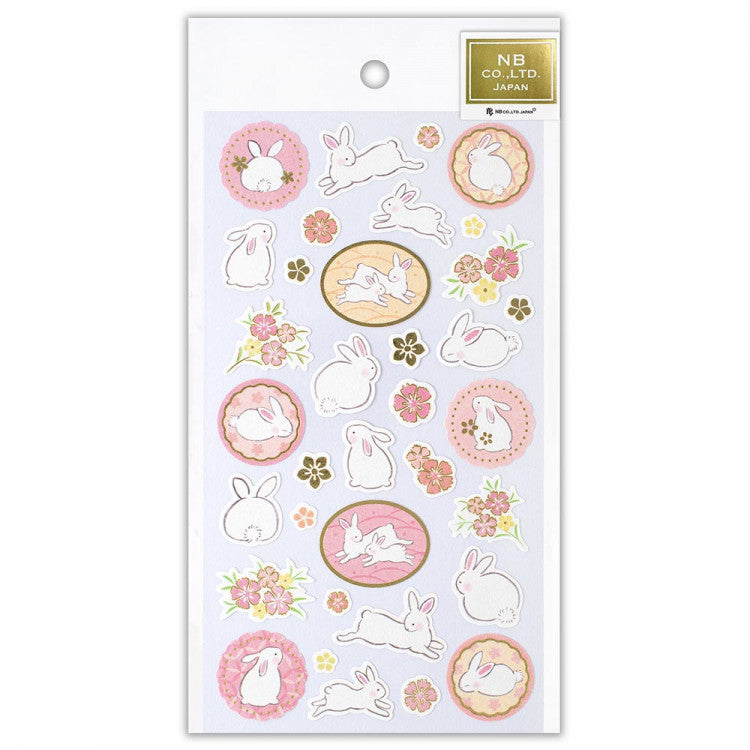 Stickers (Big/Japanese Style/Rabbit/Sheet: 19.5x9cm/SMCol(s): Multicolour)