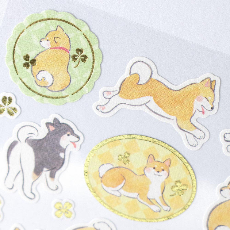 Stickers (Big/Japanese Style/Shiba Dog/Sheet: 19.5x9cm/SMCol(s): Multicolour)