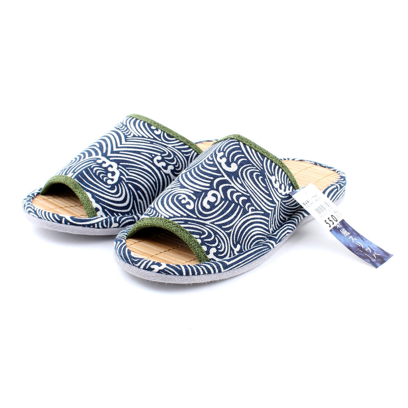 Wave Aizome Dye Style Bamboo Slippers