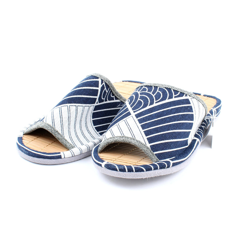 Striped Aizome Dye Style Bamboo Slippers
