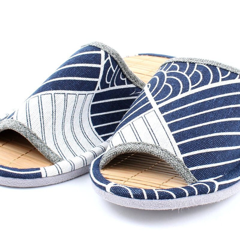 Striped Aizome Dye Style Bamboo Slippers