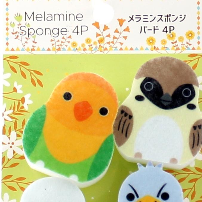 Sponges (Melamine Resin/Bird/2.6x4.3x5cm (4pcs))