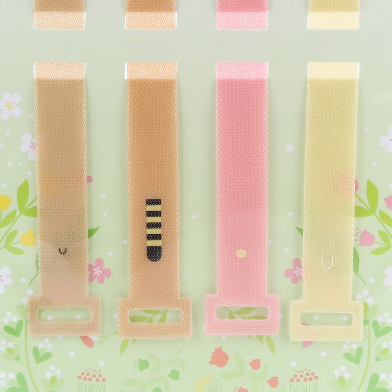 Cable Ties (Hook&Loop Fastener/Animals/14cm/4pcs/SMCol(s): Beige,Orange,Pink,Yellow)