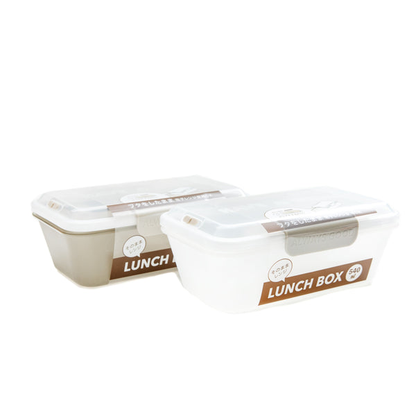 Lunch Box (PP/Microwave Safe (Without Lid)/540ml/SMCol(s): Translucent White/Translucent Brown)