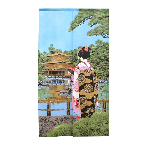 Japanese Style Kinkaku-ji & Maiko Noren Curtain