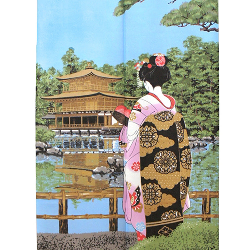 Japanese Style Kinkaku-ji & Maiko Noren Curtain