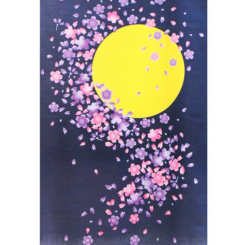 Japanese Style Moonlight Cherry Blossom Noren Curtain
