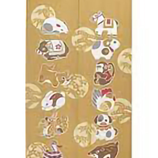 Japanese Style Long Chinese Zodiac Noren Curtain