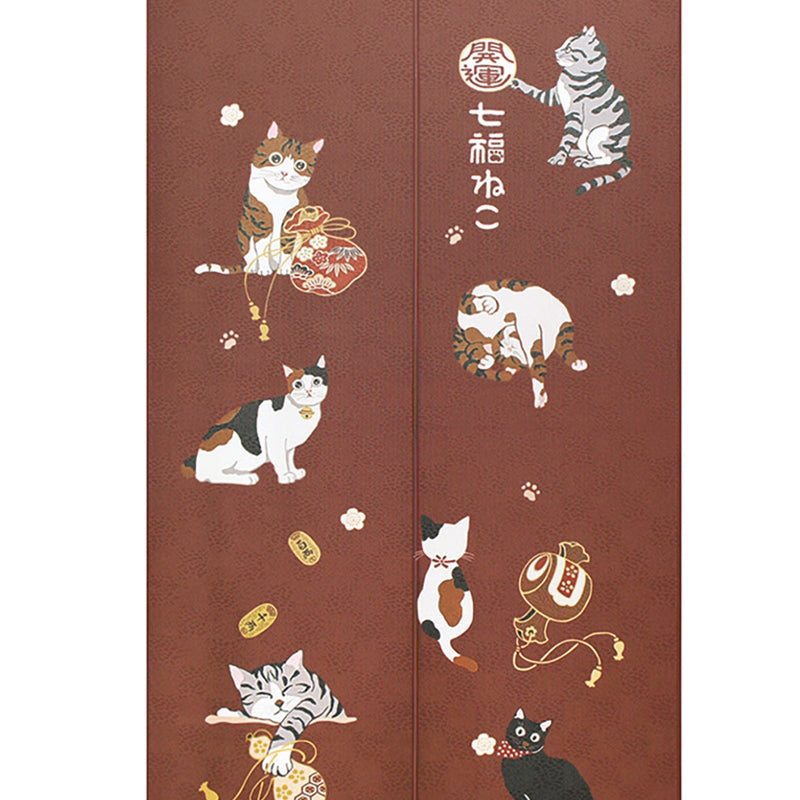 Noren Curtain (Japanese Style/Lucky Beckoning Cat/85x150cm/SMCol(s): Crimson)