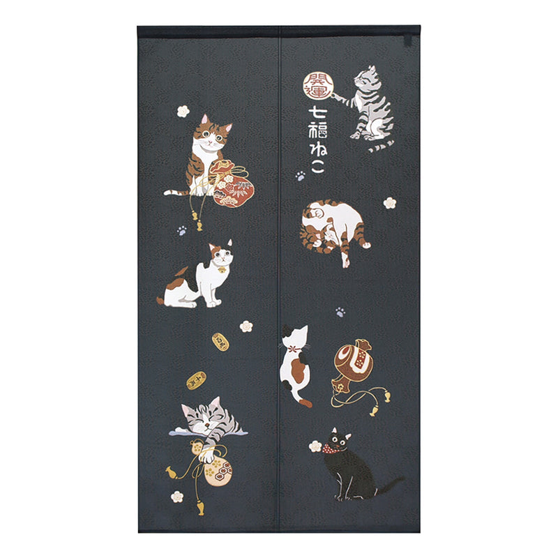 Noren Curtain (Japanese Style/Lucky Beckoning Cat/85x150cm/SMCol(s): Navy)