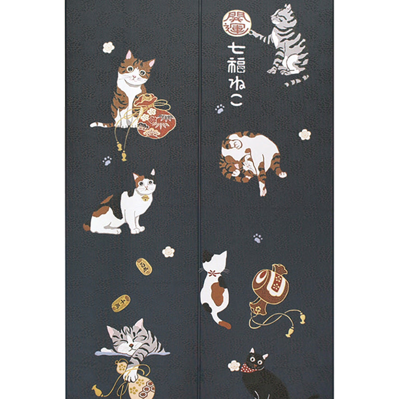 Noren Curtain (Japanese Style/Lucky Beckoning Cat/85x150cm/SMCol(s): Navy)