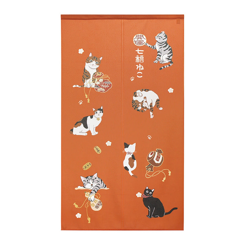 Noren Curtain (Japanese Style/Lucky Beckoning Cat/85x150cm/SMCol(s): Orange)