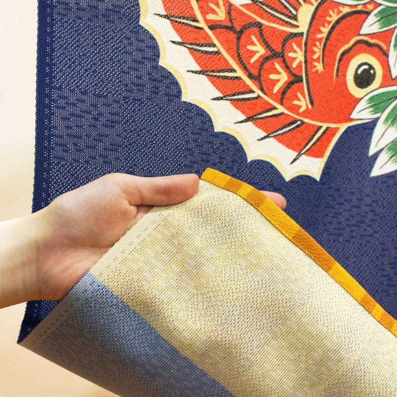 Noren Curtain (Japanese Style/Seven Lucky Gods, Ornamental Rake/85x150cm/SMCol(s): Navy,Yellow)