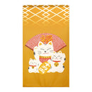 Noren Curtain (Japanese Style/Beckoning Cat, Lucky Fan/85x150cm/SMCol(s): Yellow)